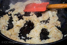 Frying onions