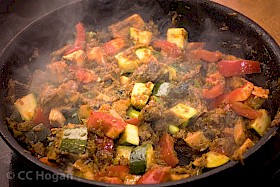 Cooking the veg